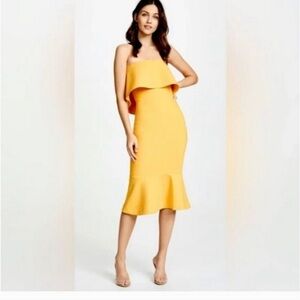 Likely Conrad Marigold Yellow Midi Dress
